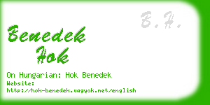 benedek hok business card